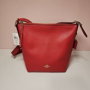 NWT COACH C2818 VAL DUFFLE HANDBAG Apple Red